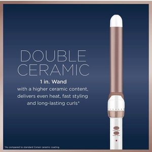 Double Ceramic 1 Inch Curling Wand